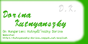 dorina kutnyanszky business card